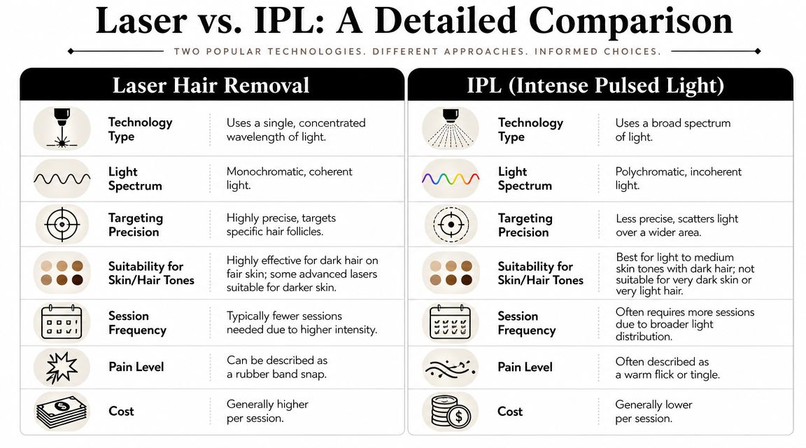 A Detailed Comparison of Laser and IPL